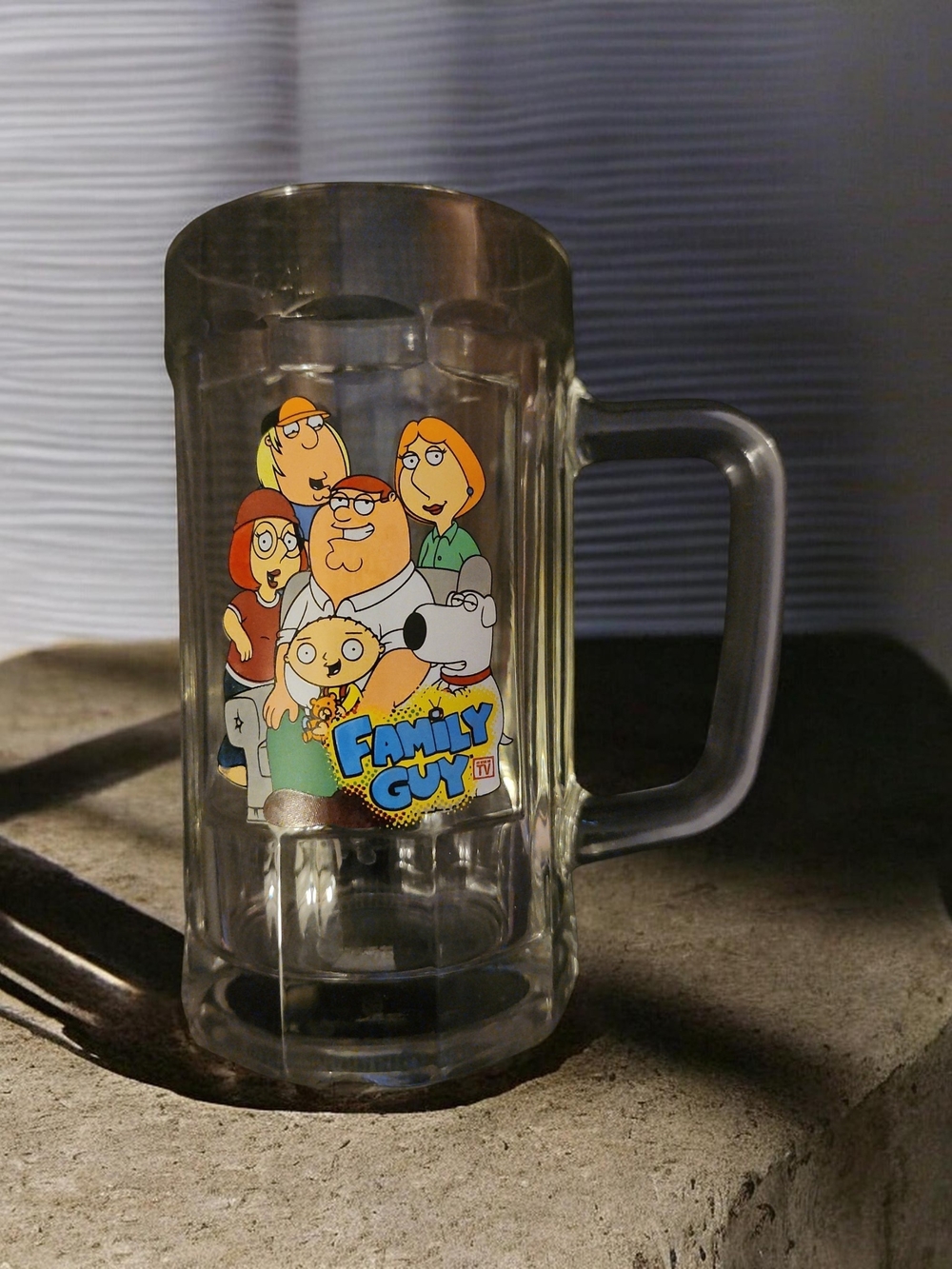 Family Guy Glass Beer Mug with Character Graphic